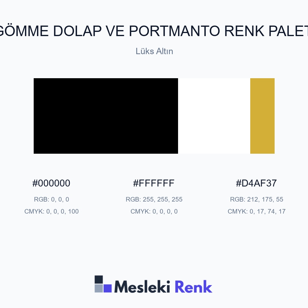 Gömme Dolap ve Portmanto Lüks Altın Renk Paleti