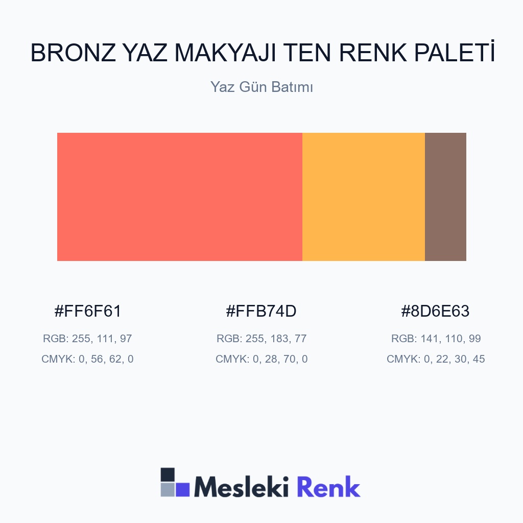 Bronz Yaz Makyajı Ten Yaz Gün Batımı Renk Paleti