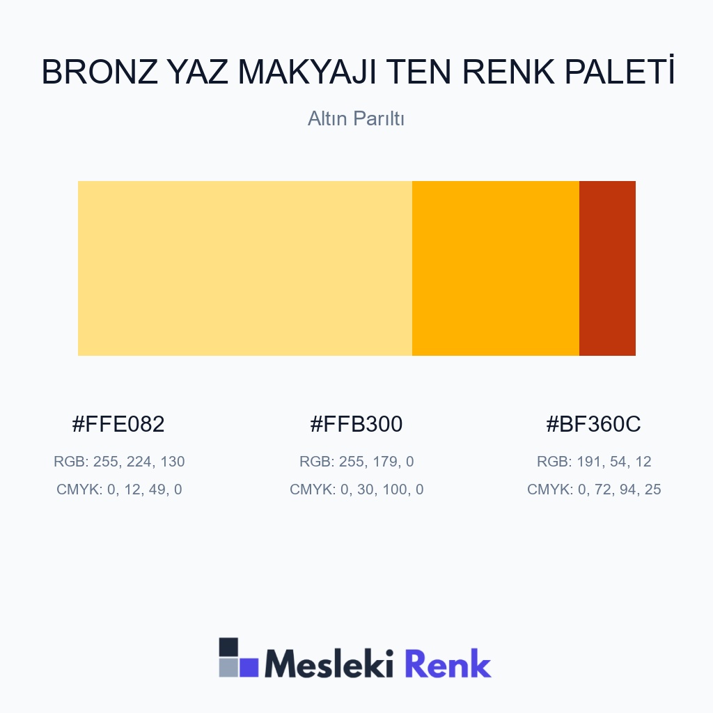 Bronz Yaz Makyajı Ten Altın Parıltı Renk Paleti