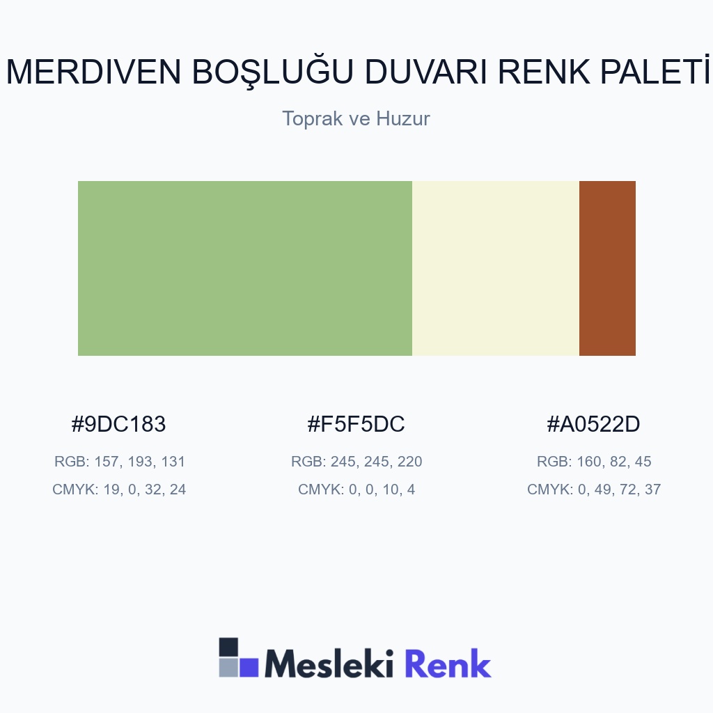 Merdiven Boşluğu Duvarı Toprak ve Huzur Renk Paleti