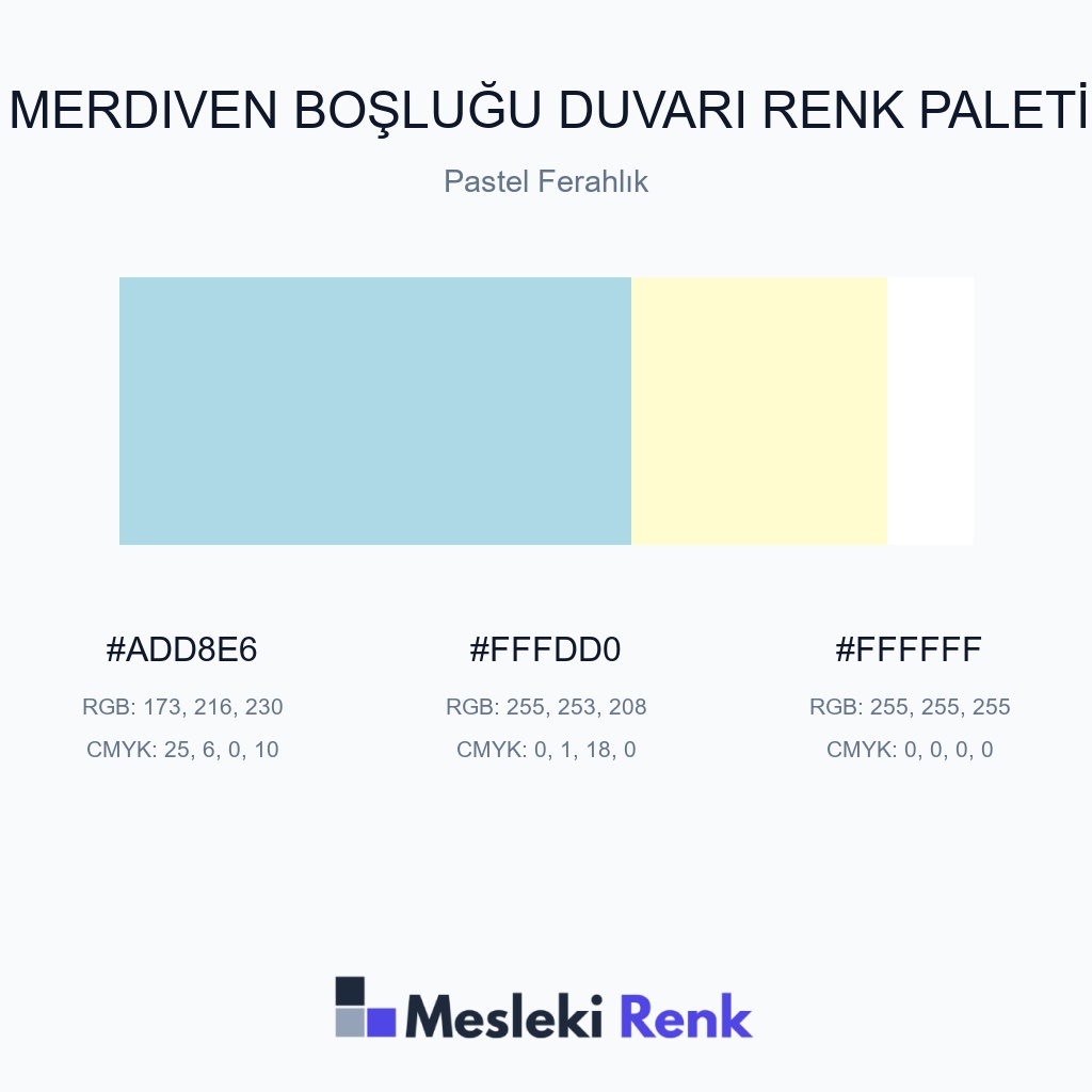 Merdiven Boşluğu Duvarı Pastel Ferahlık Renk Paleti