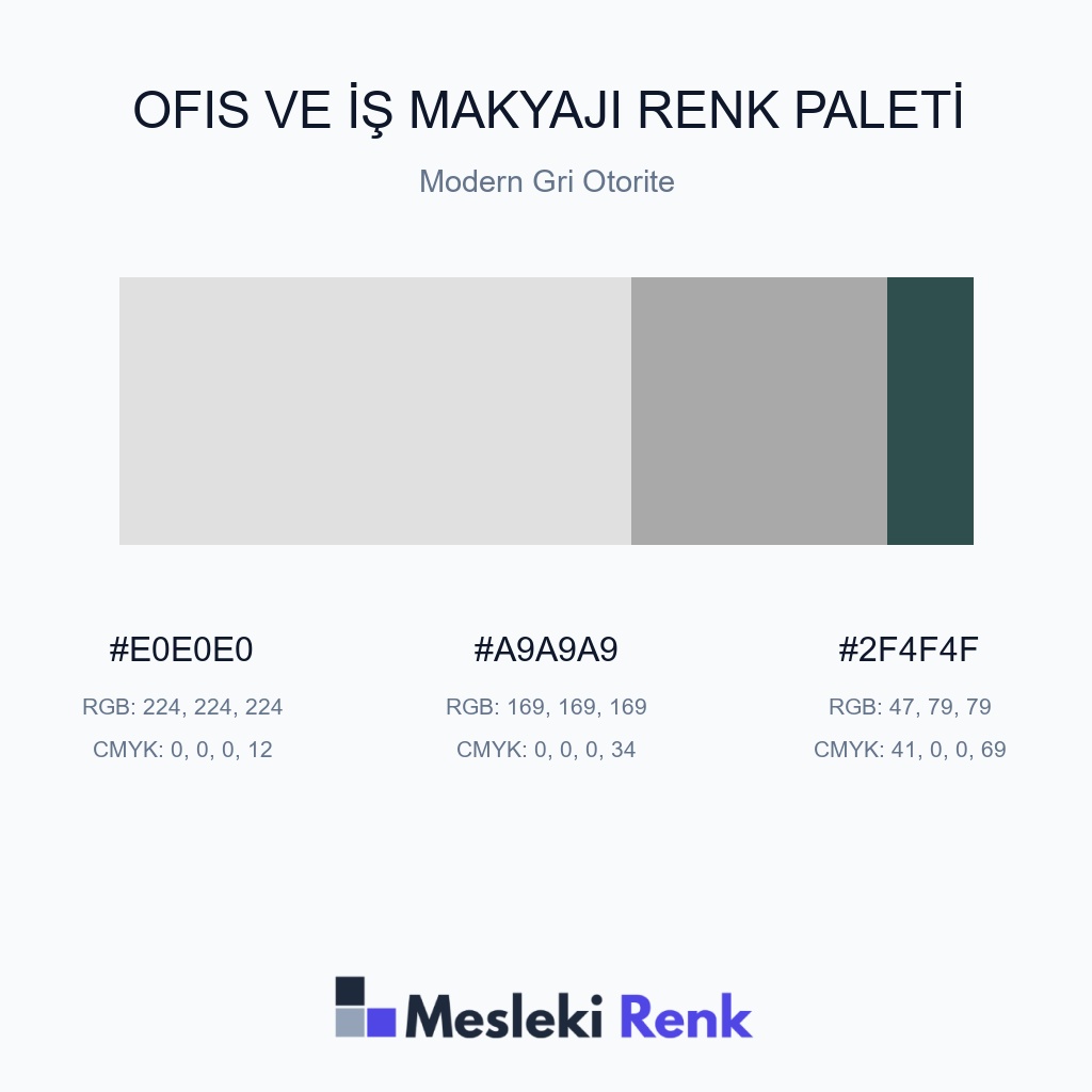 Ofis ve İş Makyajı Modern Gri Otorite Renk Paleti