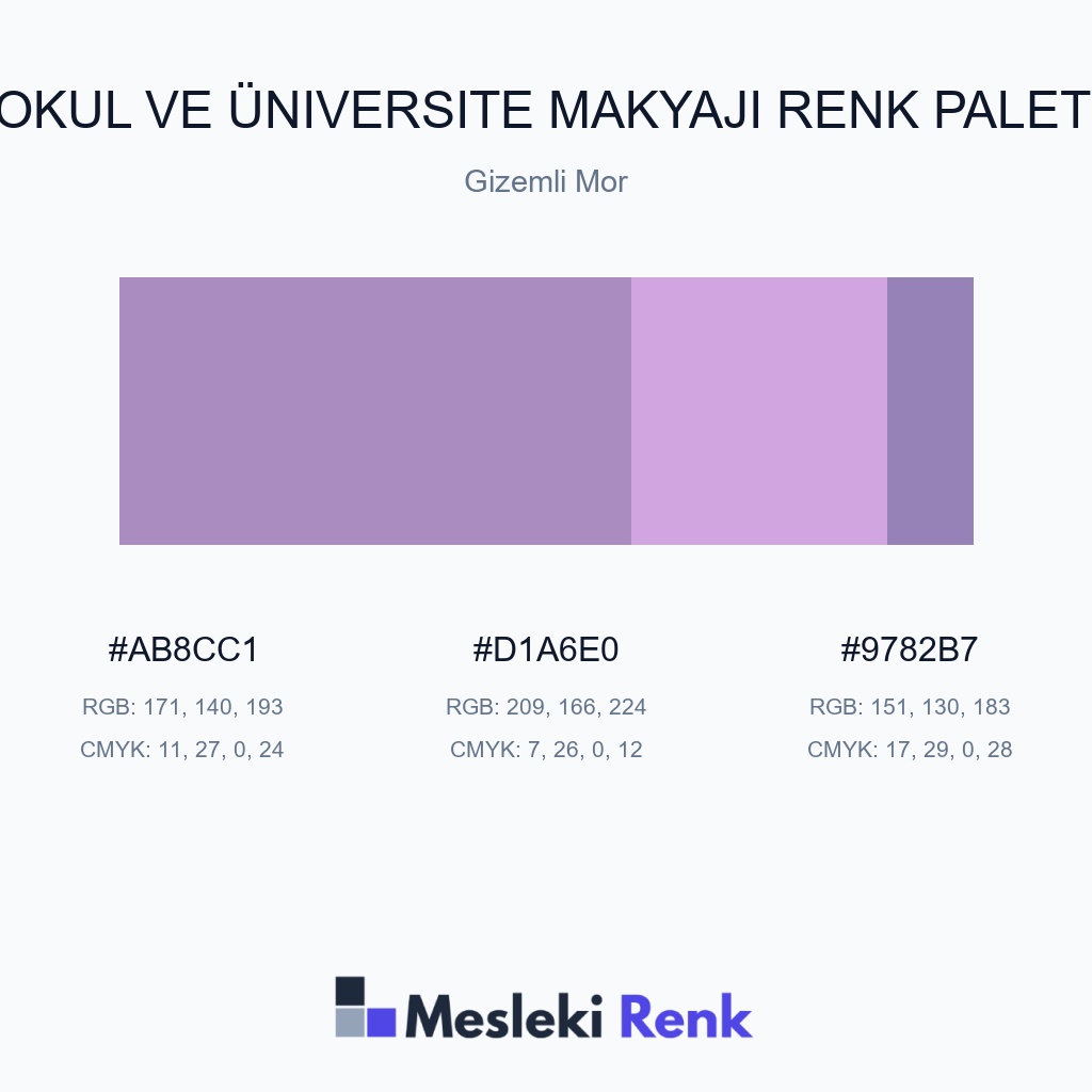 Okul ve Üniversite Makyajı Gizemli Mor Renk Paleti