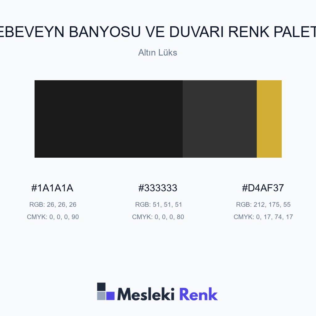 Ebeveyn Banyosu ve Duvarı Altın Lüks Renk Paleti