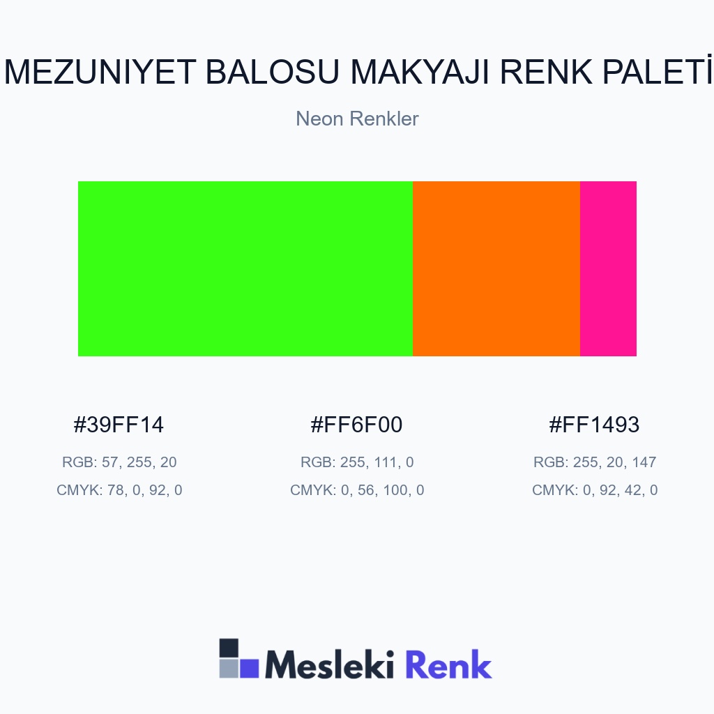 Mezuniyet Balosu Makyajı Neon Renkler Renk Paleti
