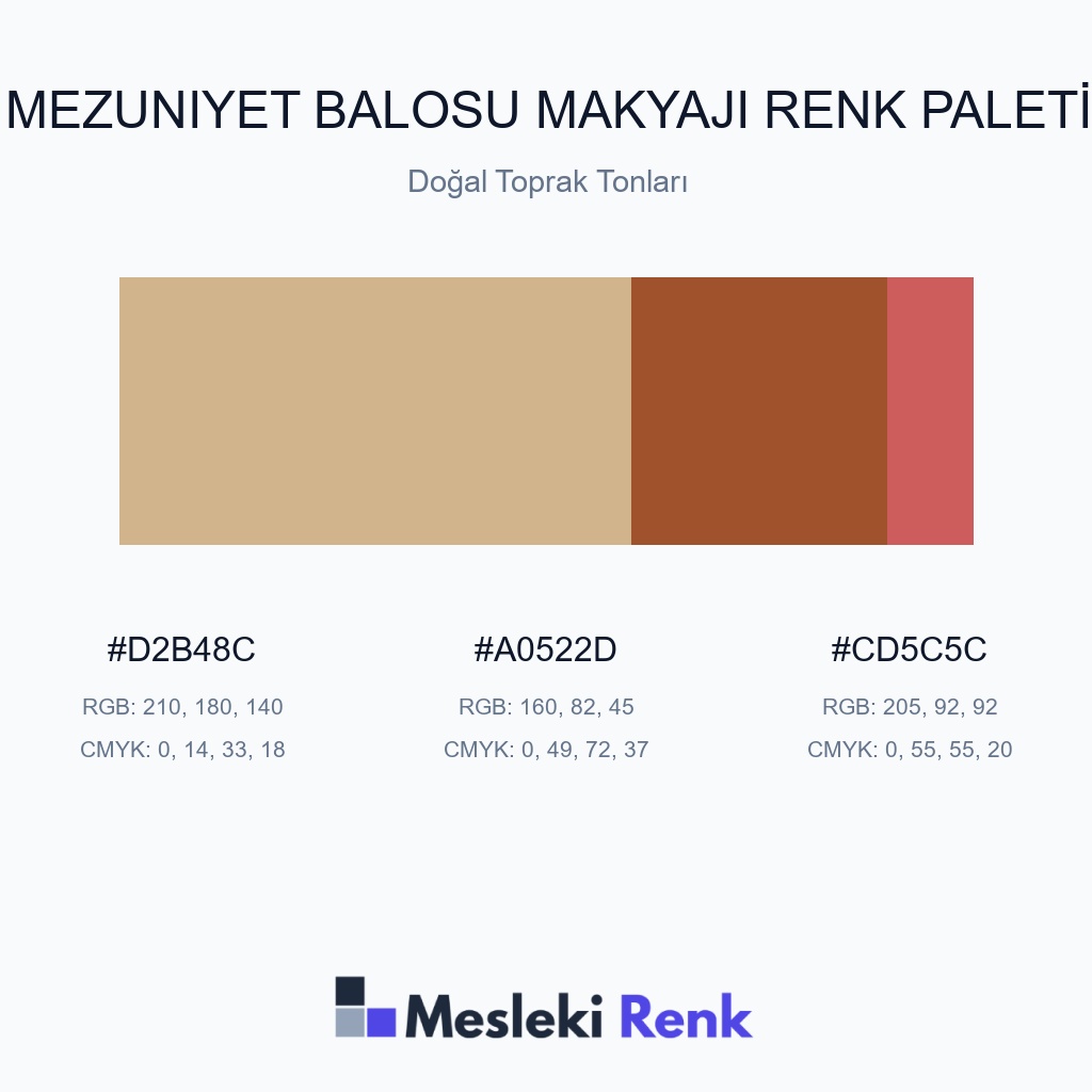 Mezuniyet Balosu Makyajı Doğal Toprak Tonları Renk Paleti