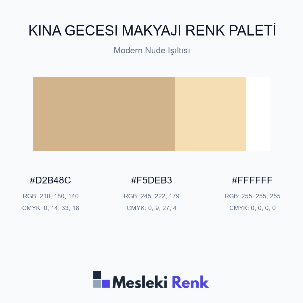 Kına Gecesi Makyajı Modern Nude Işıltısı Renk Paleti