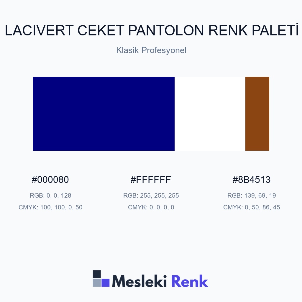Lacivert Ceket Pantolon Klasik Profesyonel Renk Paleti