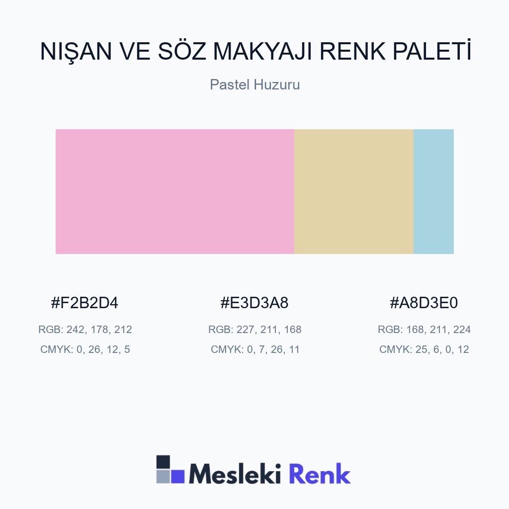 Nişan ve Söz Makyajı Pastel Huzuru Renk Paleti