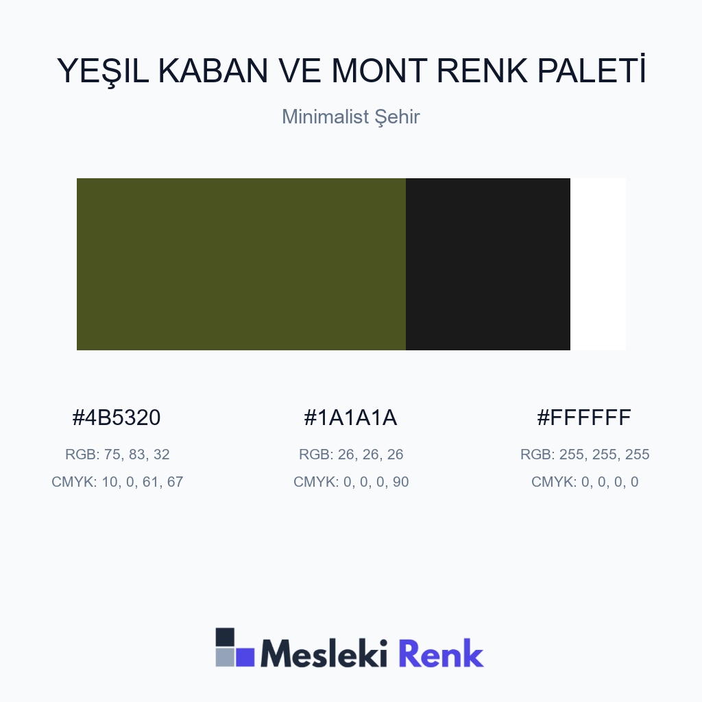 Yeşil Kaban ve Mont Minimalist Şehir Renk Paleti