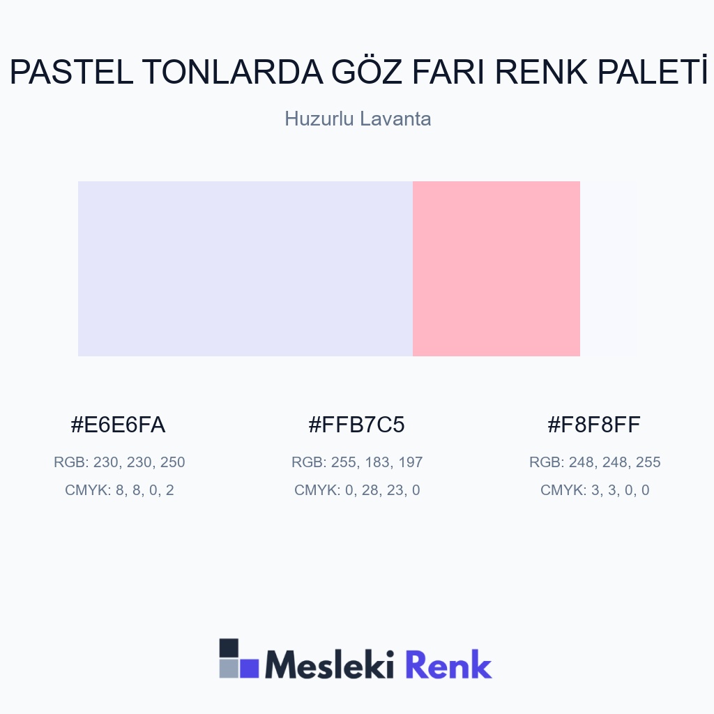 Pastel Tonlarda Göz Farı Huzurlu Lavanta Renk Paleti