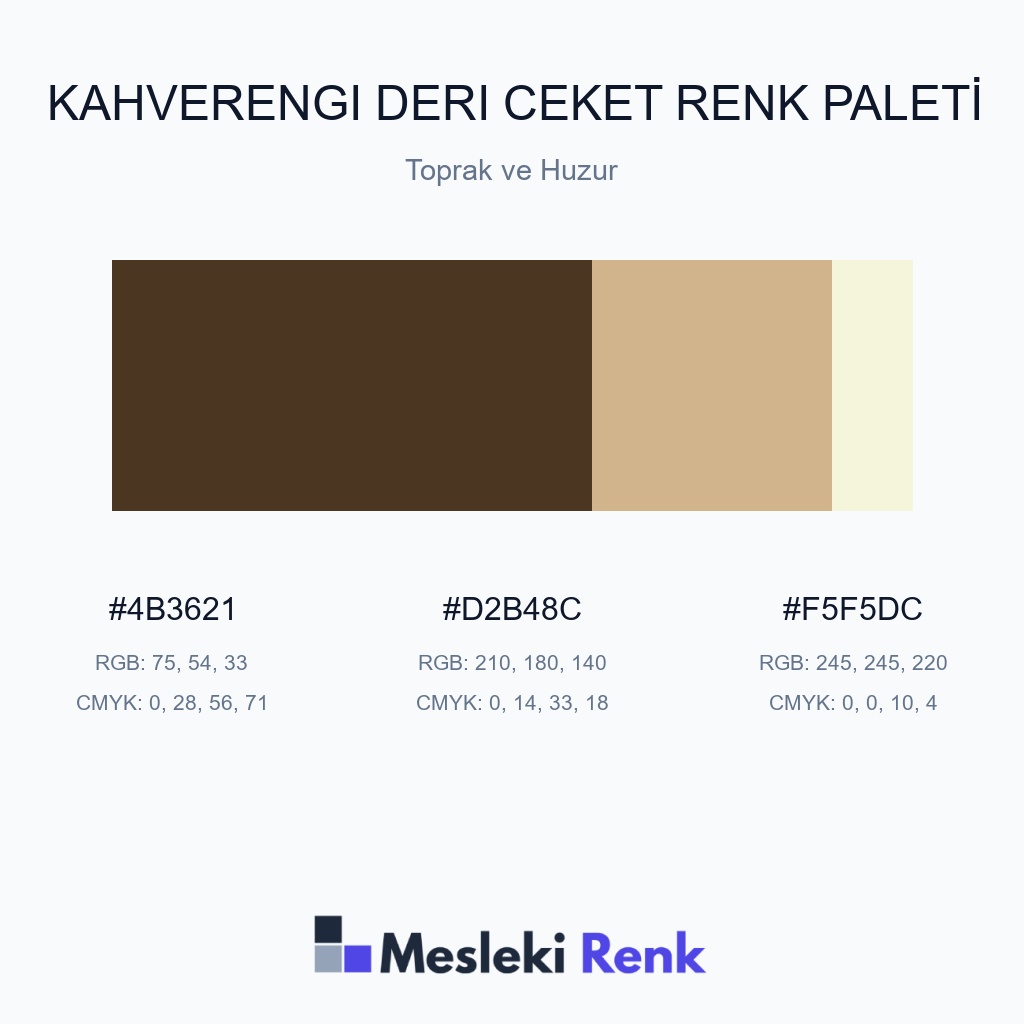 Kahverengi Deri Ceket Toprak ve Huzur Renk Paleti