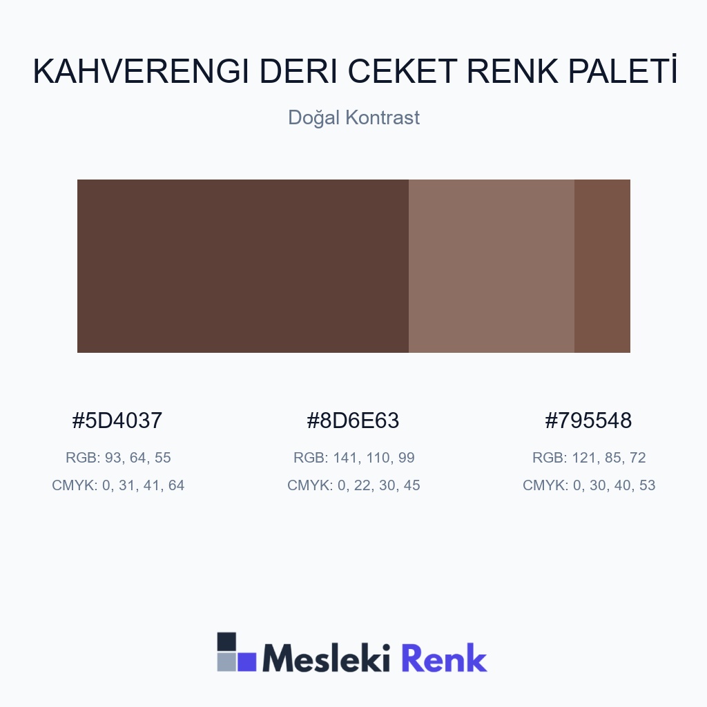 Kahverengi Deri Ceket Doğal Kontrast Renk Paleti