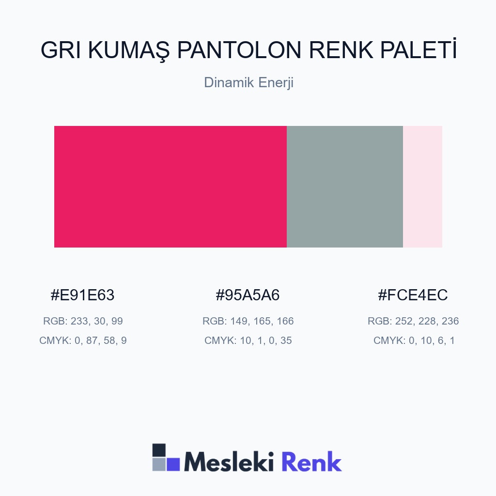 Gri Kumaş Pantolon Dinamik Enerji Renk Paleti