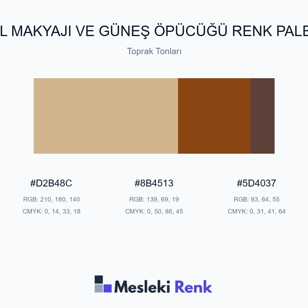Çil Makyajı ve Güneş Öpücüğü Toprak Tonları Renk Paleti