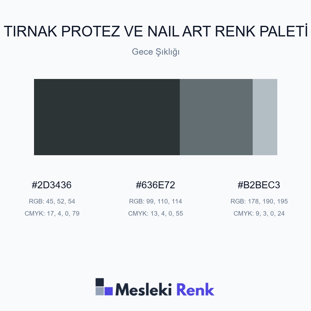 Tırnak Protez ve Nail Art Gece Şıklığı Renk Paleti