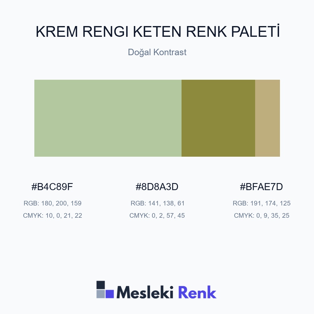 Krem Rengi Keten Doğal Kontrast Renk Paleti