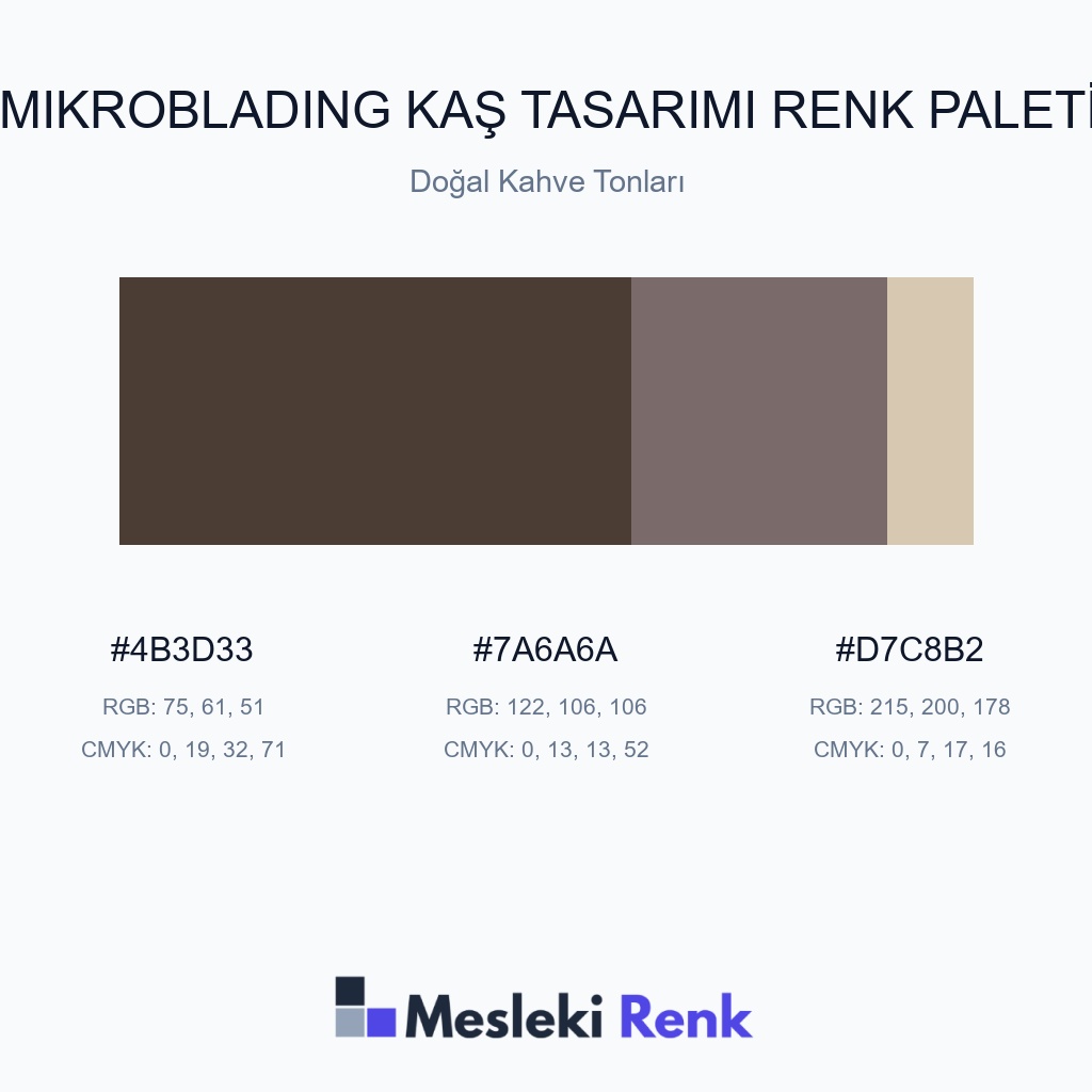 Mikroblading Kaş Tasarımı Doğal Kahve Tonları Renk Paleti