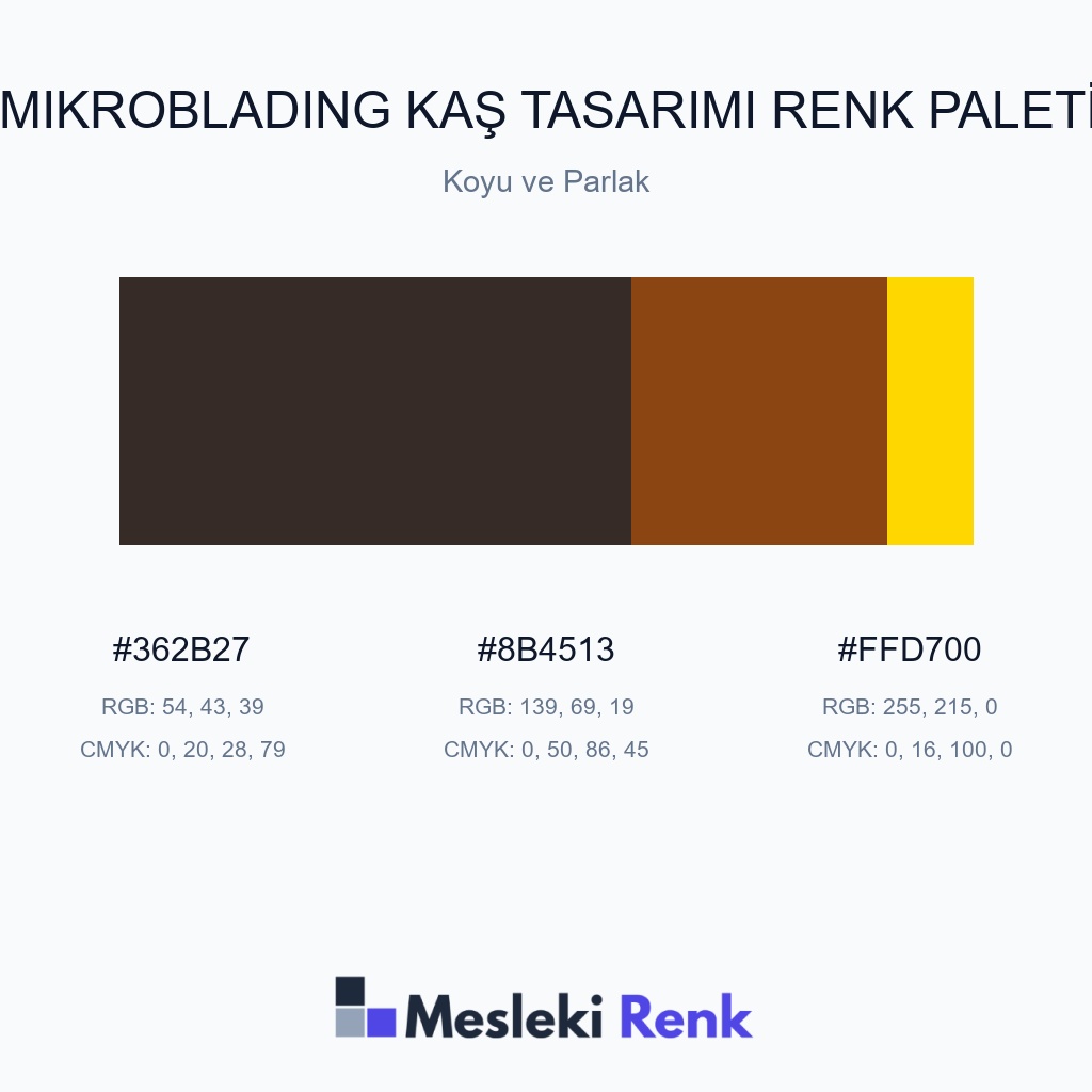 Mikroblading Kaş Tasarımı Koyu ve Parlak Renk Paleti