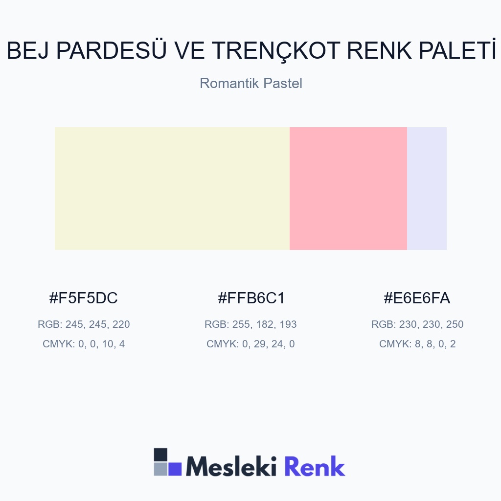Bej Pardesü ve Trençkot Romantik Pastel Renk Paleti