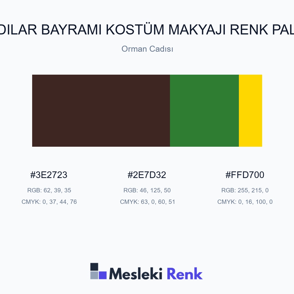 Cadılar Bayramı Kostüm Makyajı Orman Cadısı Renk Paleti