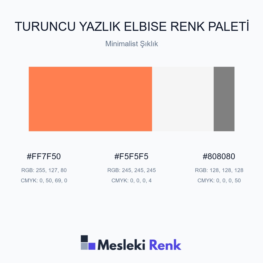 Turuncu Yazlık Elbise Minimalist Şıklık Renk Paleti