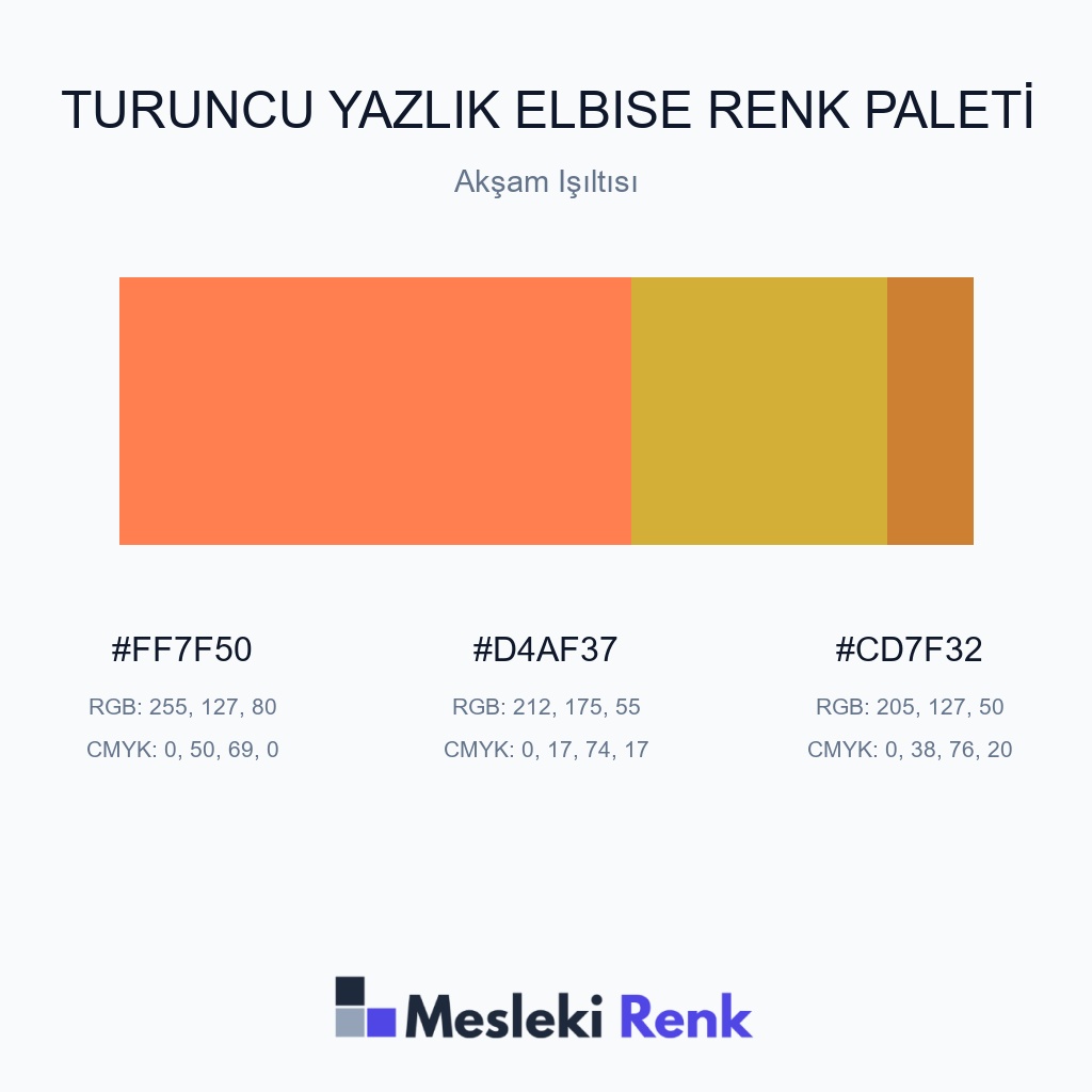 Turuncu Yazlık Elbise Akşam Işıltısı Renk Paleti