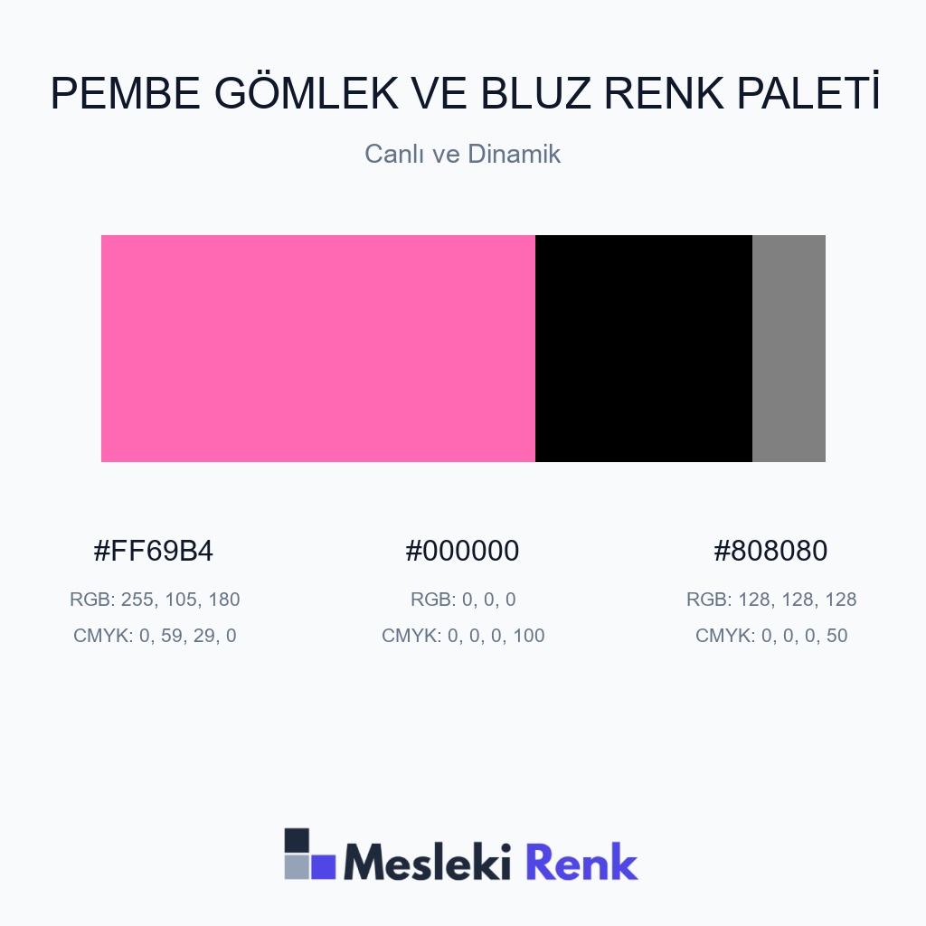 Pembe Gömlek ve Bluz Canlı ve Dinamik Renk Paleti