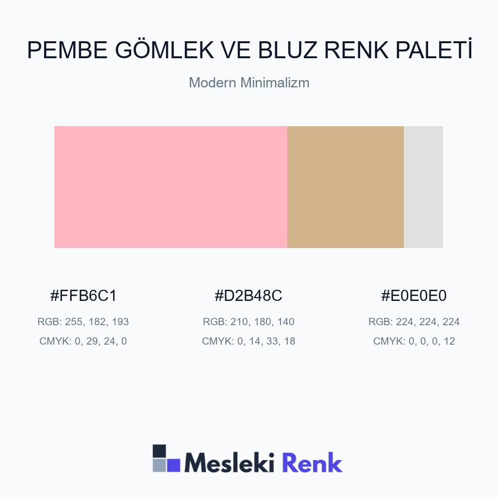 Pembe Gömlek ve Bluz Modern Minimalizm Renk Paleti