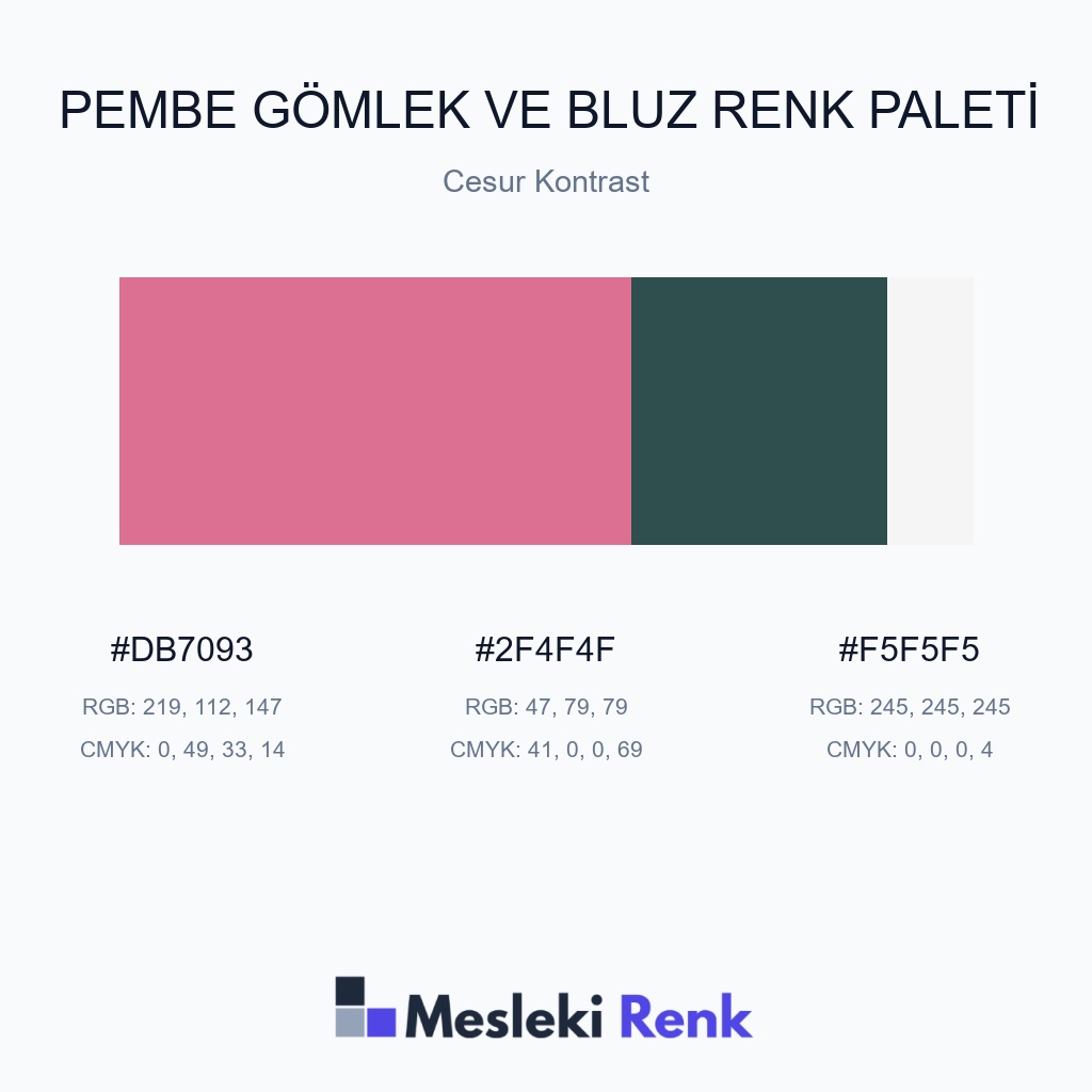 Pembe Gömlek ve Bluz Cesur Kontrast Renk Paleti