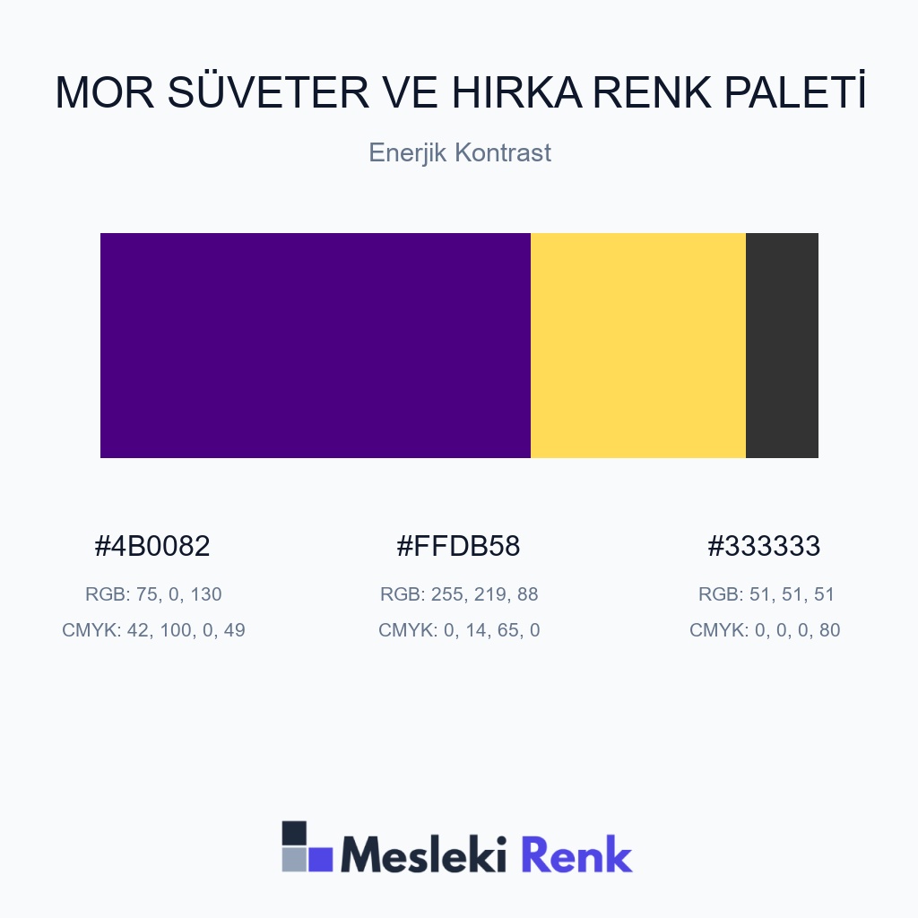 Mor Süveter ve Hırka Enerjik Kontrast Renk Paleti