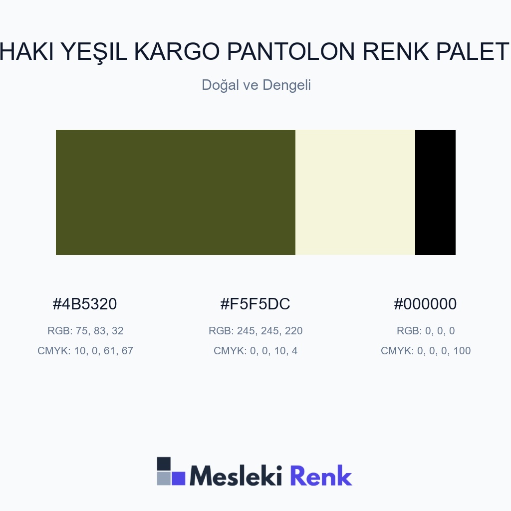Haki Yeşil Kargo Pantolon Doğal ve Dengeli Renk Paleti