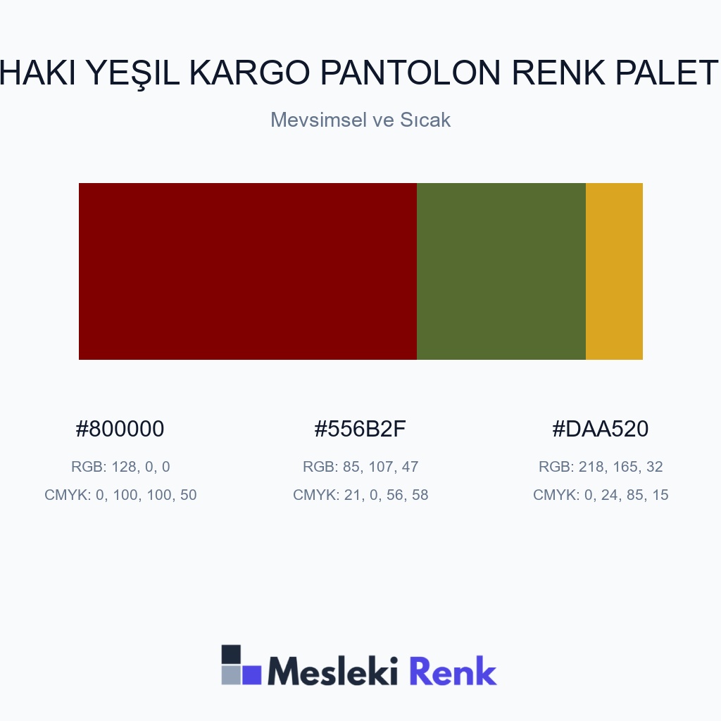 Haki Yeşil Kargo Pantolon Mevsimsel ve Sıcak Renk Paleti