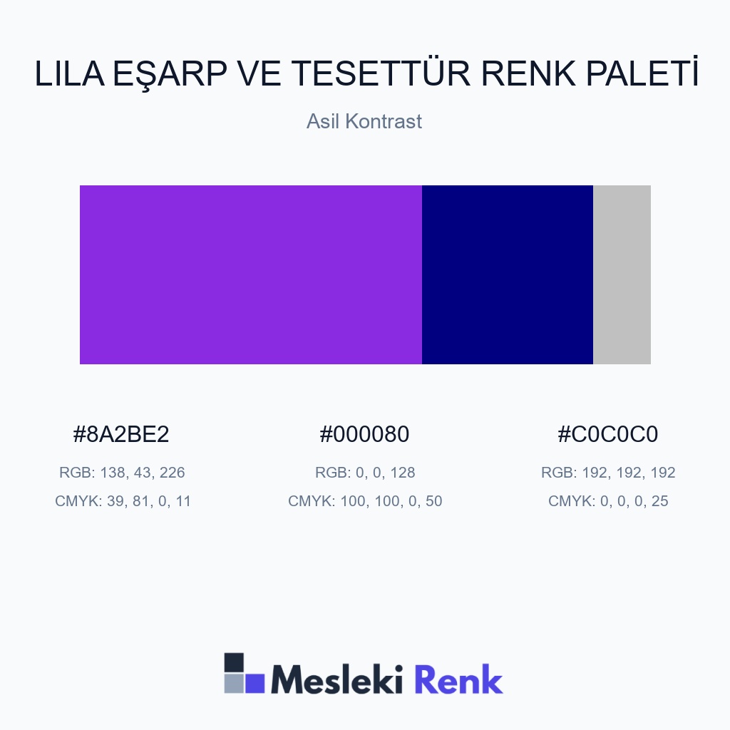 Lila Eşarp ve Tesettür Asil Kontrast Renk Paleti