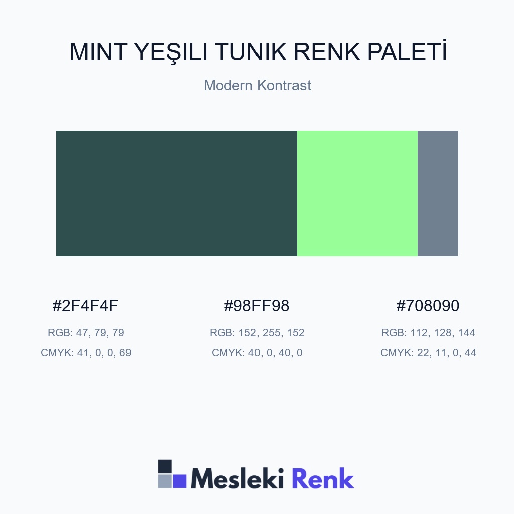 Mint Yeşili Tunik Modern Kontrast Renk Paleti