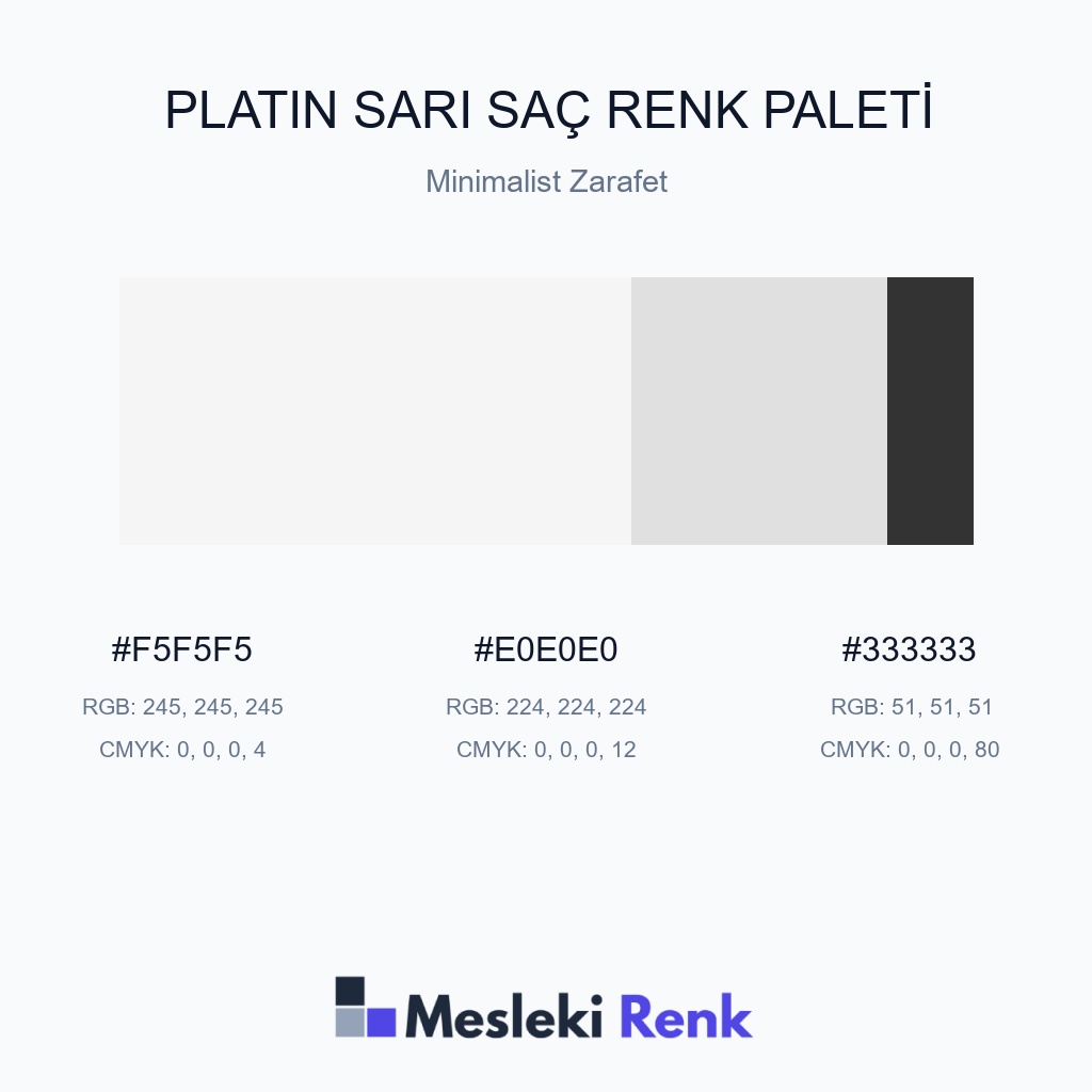 Platin Sarı Saç Minimalist Zarafet Renk Paleti