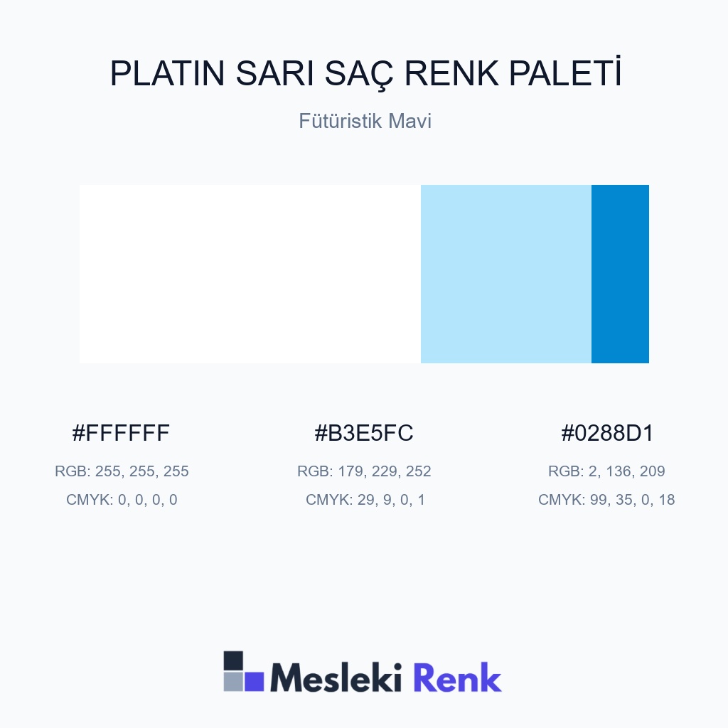Platin Sarı Saç Fütüristik Mavi Renk Paleti