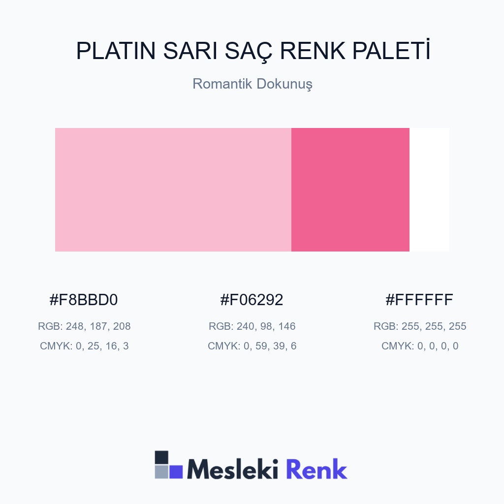 Platin Sarı Saç Romantik Dokunuş Renk Paleti