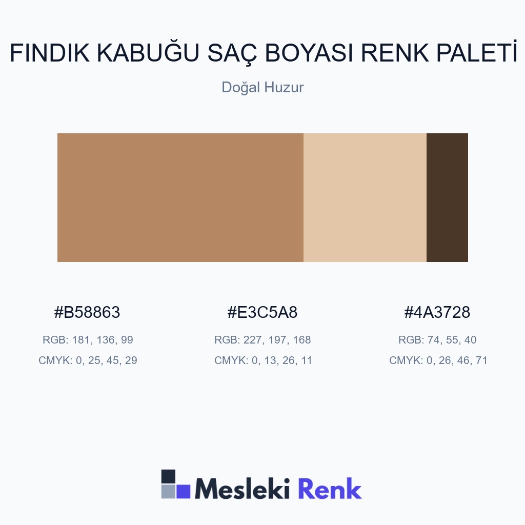 Fındık Kabuğu Saç Boyası Doğal Huzur Renk Paleti