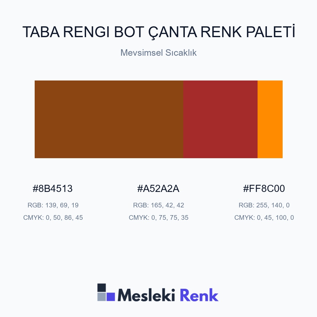 Taba Rengi Bot Çanta Mevsimsel Sıcaklık Renk Paleti