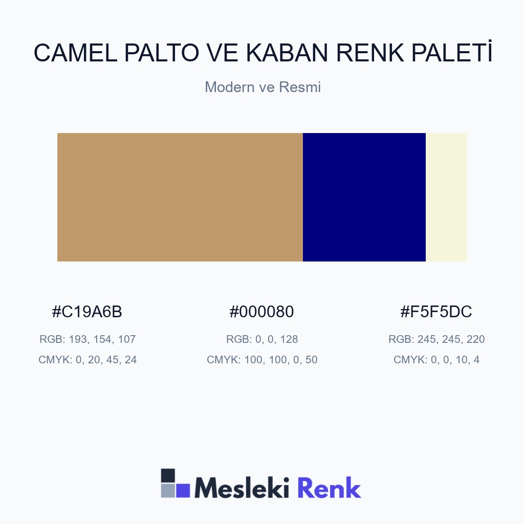 Camel Palto ve Kaban Modern ve Resmi Renk Paleti