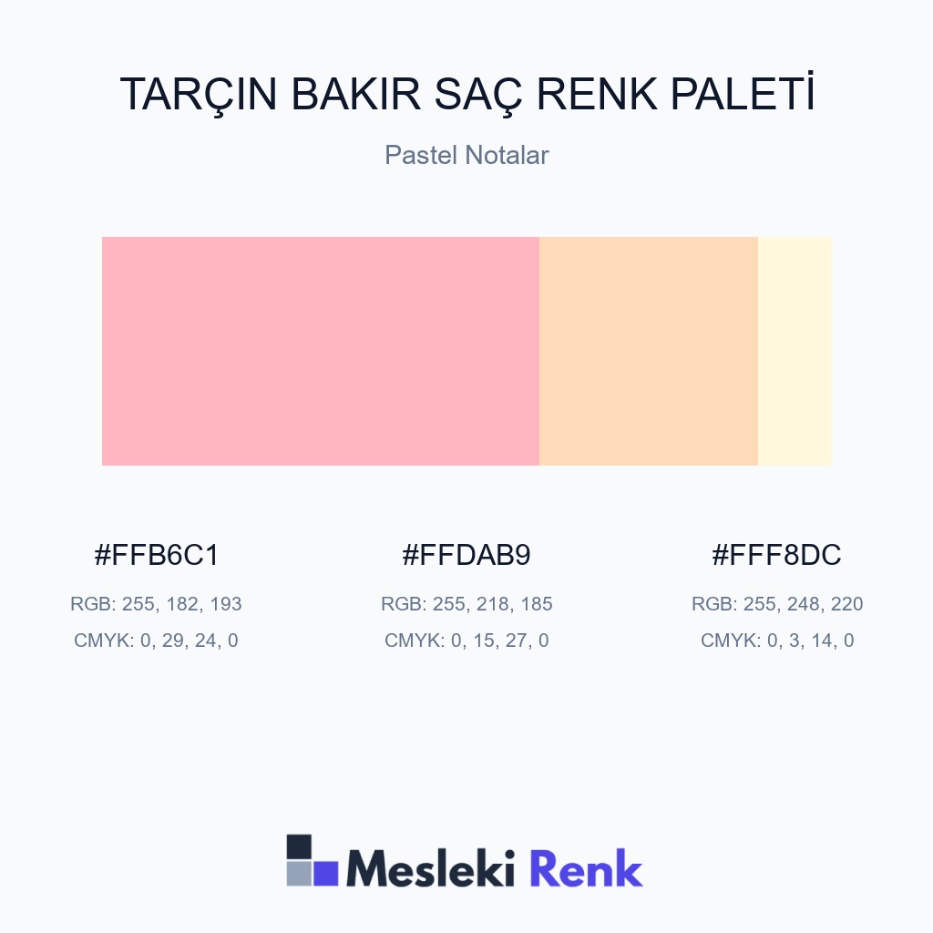 Tarçın Bakır Saç Pastel Notalar Renk Paleti