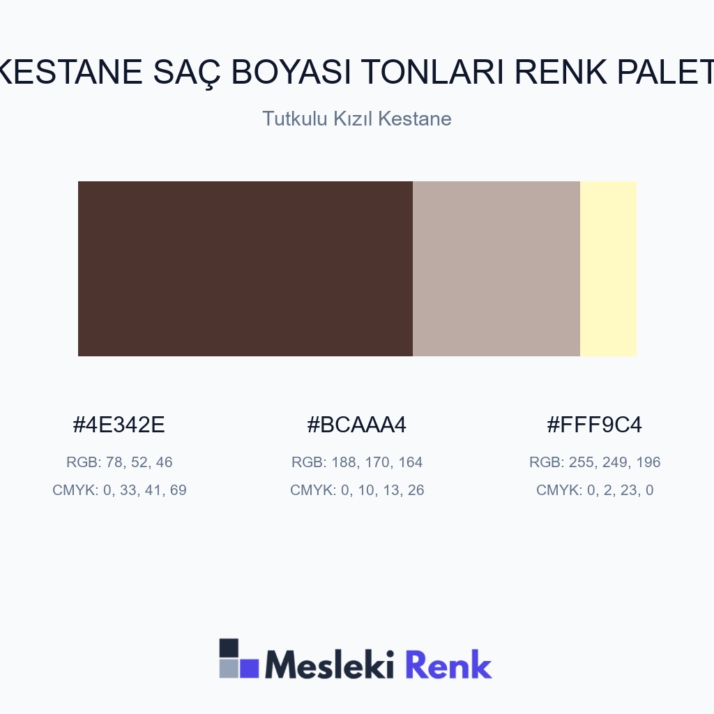 Kestane Saç Boyası Tonları Tutkulu Kızıl Kestane Renk Paleti
