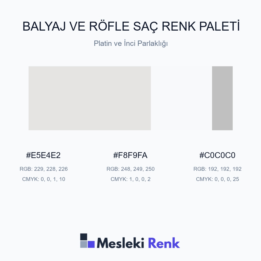 Balyaj ve Röfle Saç Platin ve İnci Parlaklığı Renk Paleti