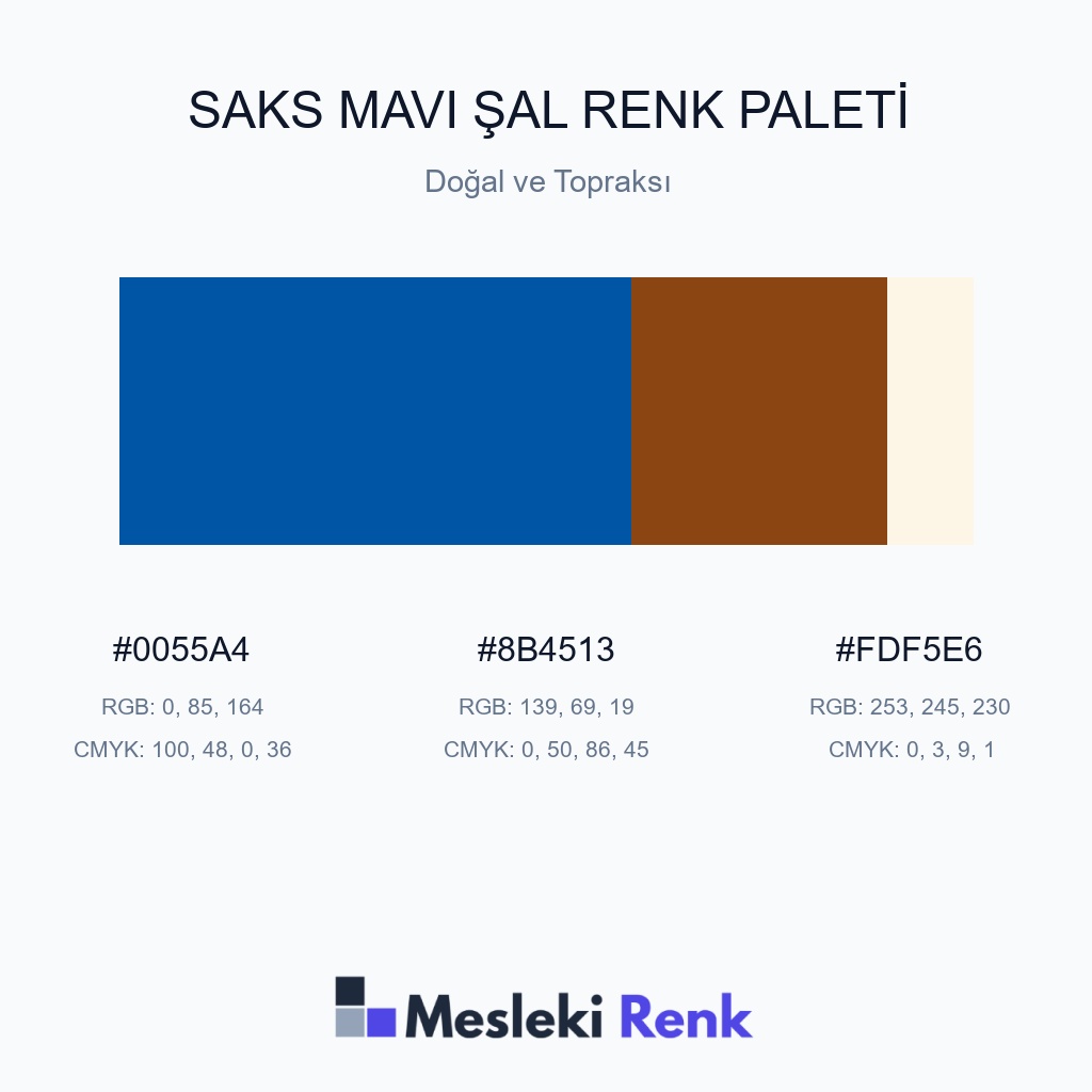 Saks Mavi Şal Doğal ve Topraksı Renk Paleti