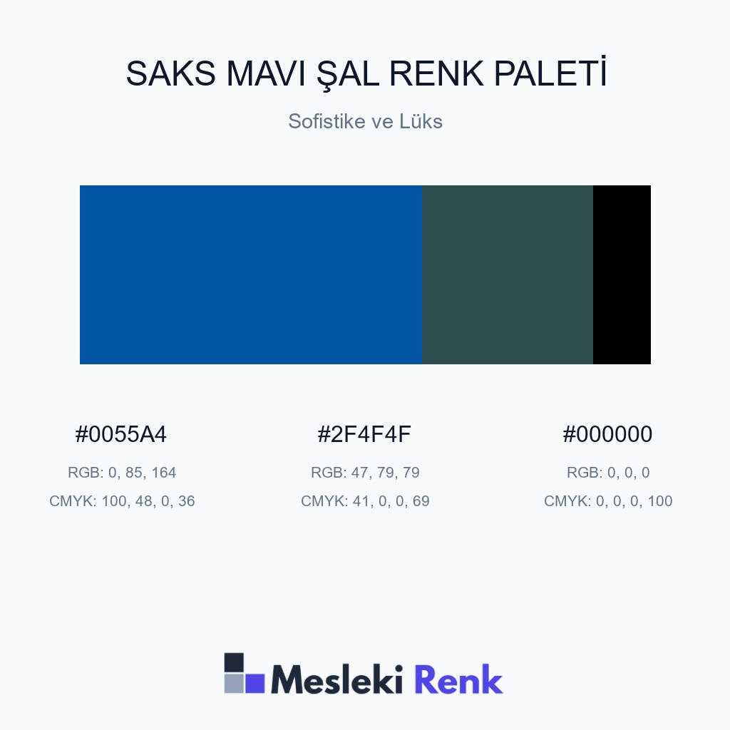 Saks Mavi Şal Sofistike ve Lüks Renk Paleti