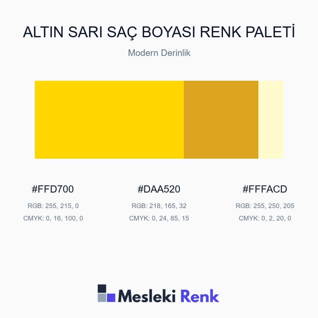 Altın Sarı Saç Boyası Modern Derinlik Renk Paleti