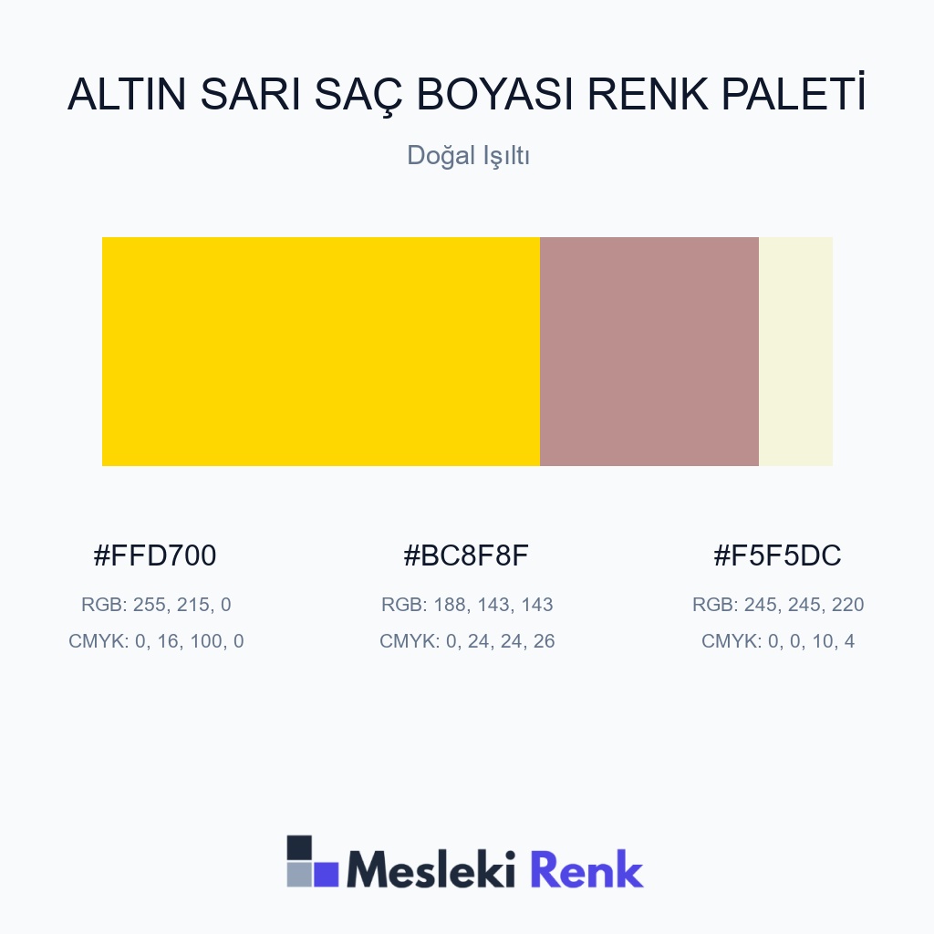 Altın Sarı Saç Boyası Doğal Işıltı Renk Paleti