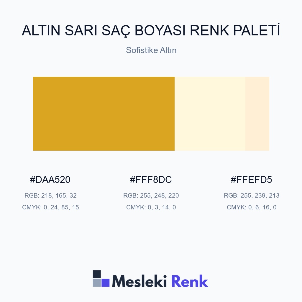 Altın Sarı Saç Boyası Sofistike Altın Renk Paleti