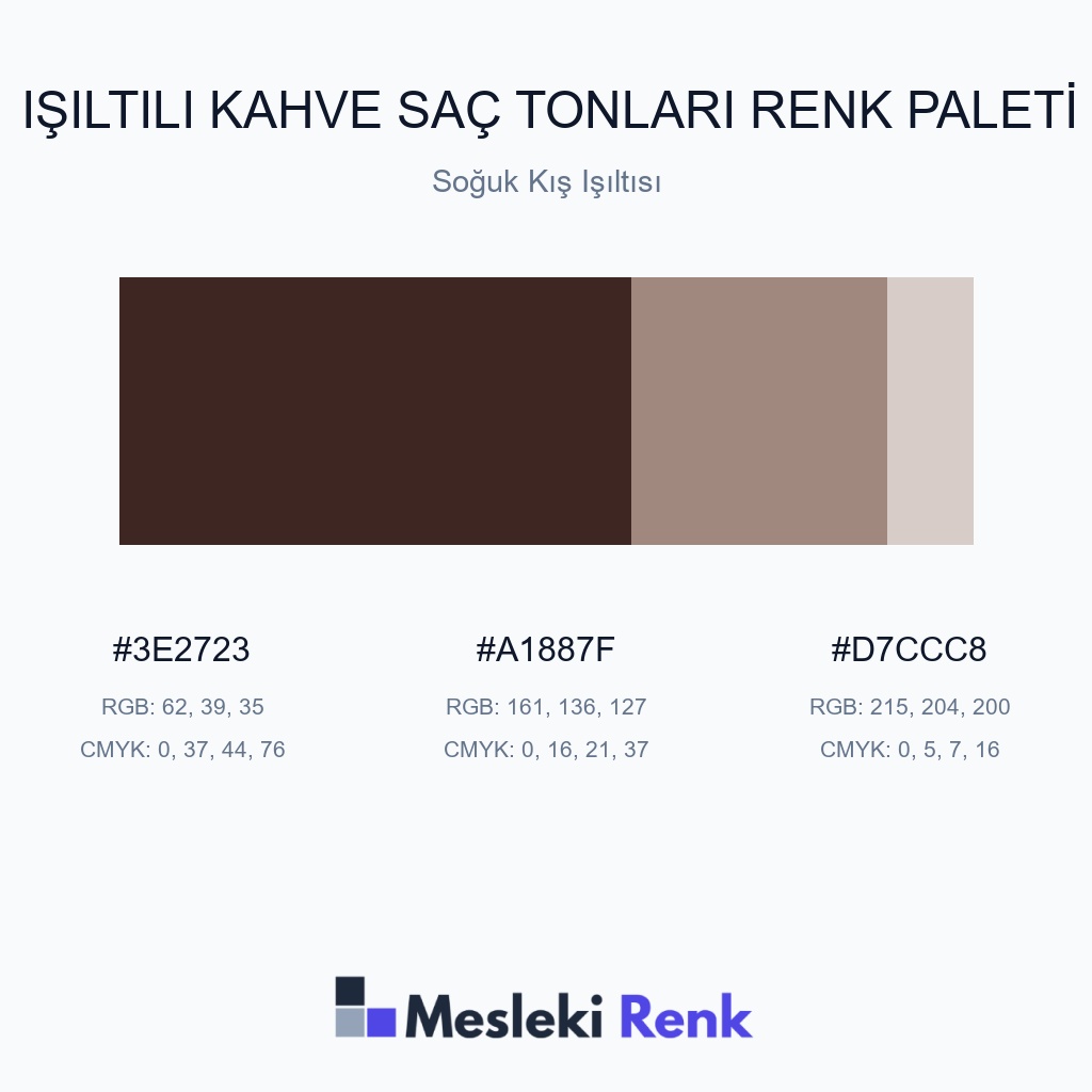 Işıltılı Kahve Saç Tonları Soğuk Kış Işıltısı Renk Paleti